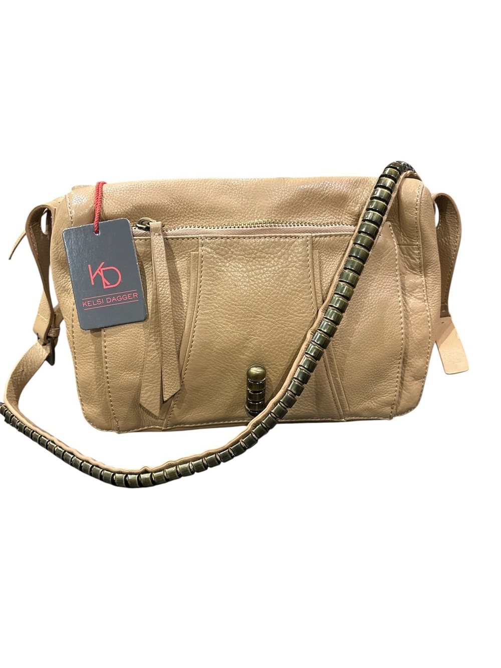 NWT Kelsi Dagger Beige Leather Crossbody Bag